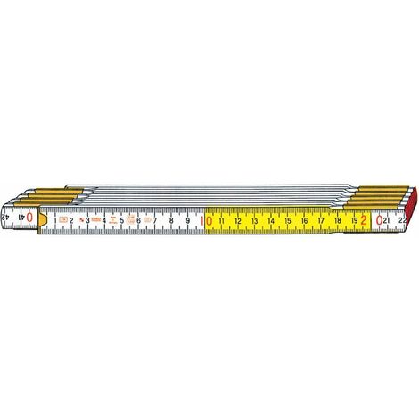 double mA tre blanc jaune Stabila 717W en menuisier en bois refermable