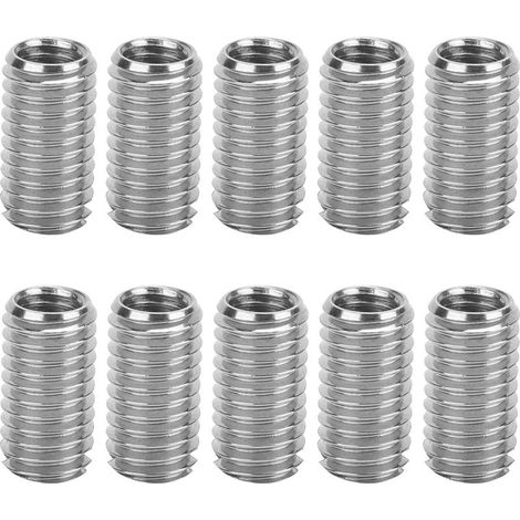 Lot de 10 inserts filetés M6x1.0 et M8x1.25 – Longueur 15mm en acier inoxydable 303 – Réparation de filets défectueux - 10pcs (1/4)