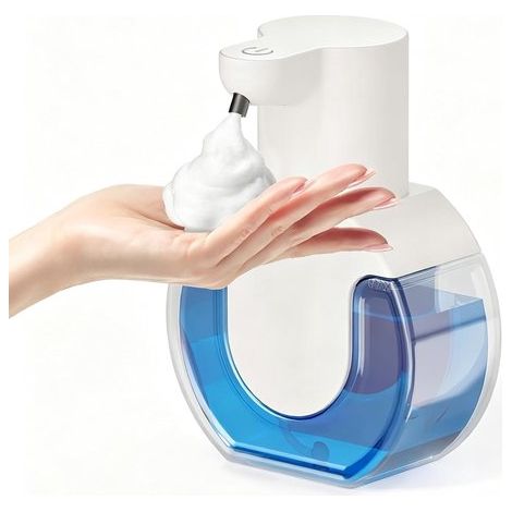 Dispenser automatico di sapone, dispenser di sapone in schiuma ricaricabile, dispenser intelligente di gel igienizzante per le mani, 4 livelli regolabili, montaggio a parete. (1/5)