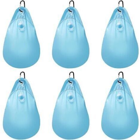 Lot de 6 sacs à eau pour bâche de piscine avec crochets, Sacs D'Eau Lourds pour Couverture de Piscine, en PVC, anti-fuite, sac à suspendre, à remplir, poids pour bâche de piscine d'hiver