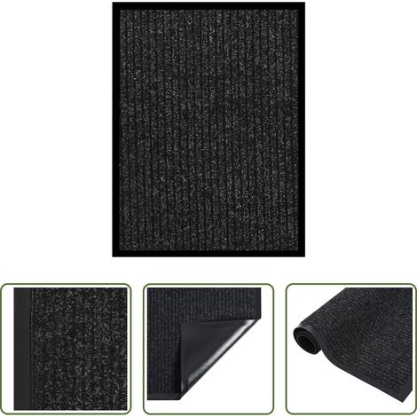 Tapis de bienvenue - Paillasson rayé Anthracite 40x60 cm (1/5)