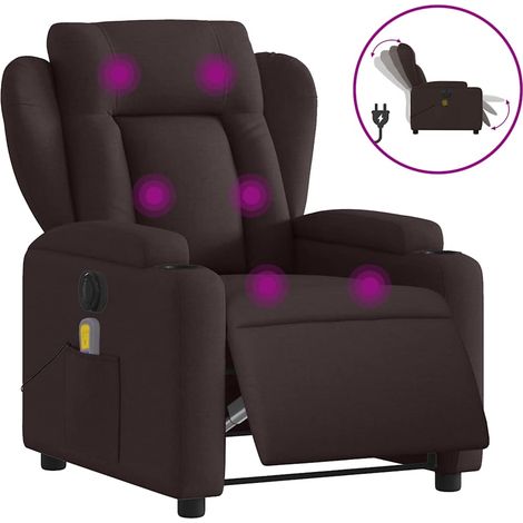Maison Exclusive - Massagesessel Elektrisch Dunkelbraun Stoff