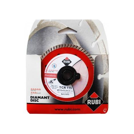 Disco corte porcelan. b/cont 115x1,2 mm turbo diam rubi