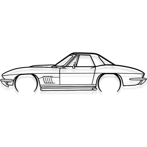 DECORACIÓN DE PARED EN METAL - CORVETTE 327 1967 - Decoración de pared en metal - 100CM