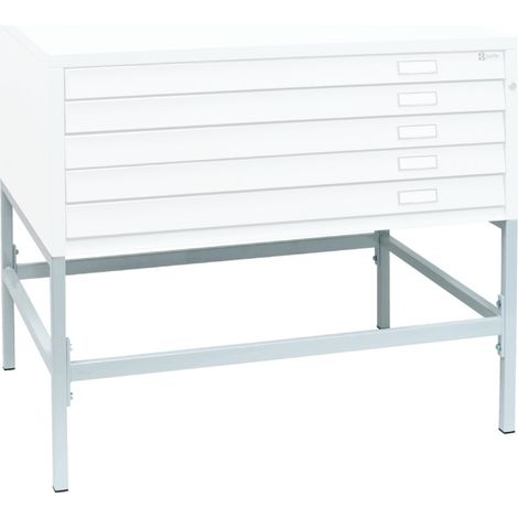 PROVOST - Piètement métallique pour armoire à plans - Surélévation blanche