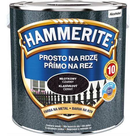Peinture pour métal Hammerite Straight to Rust, noir martelé, 2,5 L