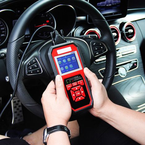 Scanner OBD2 EOBD KW850, lecteur de codes d'erreur pour voiture, outil de diagnostic automobile (noir et rouge) (1/5)