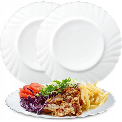 KADAX Teller aus gehärtetem Glas, 3er Set, 25,5 cm, weiß