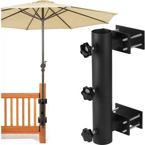 Robuster Sonnenschirmständer, fester Sonnenschirmständer für Terrasse, Geländerbefestigung, verstellbare Klemme für Geländer, Strand, Hof, Balkon, Boot, Luke (1/5)