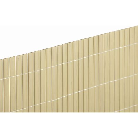 Doppelseitiger PVC-Schilfzaun 20 mm – Bambusfarbe – 1 x 3 m NORTENE