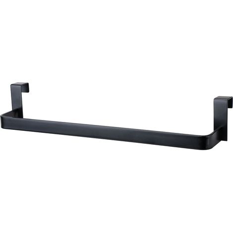 Kibath Toallero sin taladros de 29 cm acabado NEGRO mate fabricado en acero inoxidable (1/5)