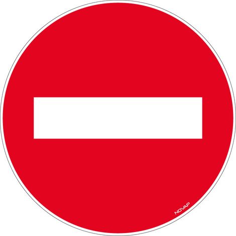 Marquage au sol adhésif pour extérieur D480 - Logo Sens Interdit - 8006136 (1/4)