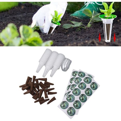 30-teiliges Hydroponik-Anbauset: Anzuchttöpfe, Pflanzkörbe, Abdeckungen, Schwämme, Aufkleber für Tomaten und Früchte