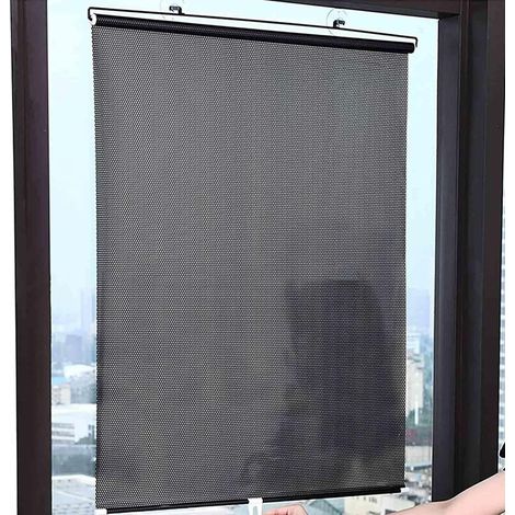 Persianas opacas con ventosas, sin necesidad de taladrar ni cables, temporales y portátiles, fabricadas en PVC, con protección UV, 125 x 45 cm. (1/5)