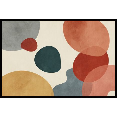 Affiche encadrée abstraction formes colorées