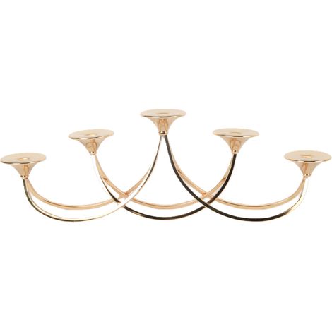 TrendLine Deko Kerzenständer Metall 63 x 9 x 21,5 cm gold