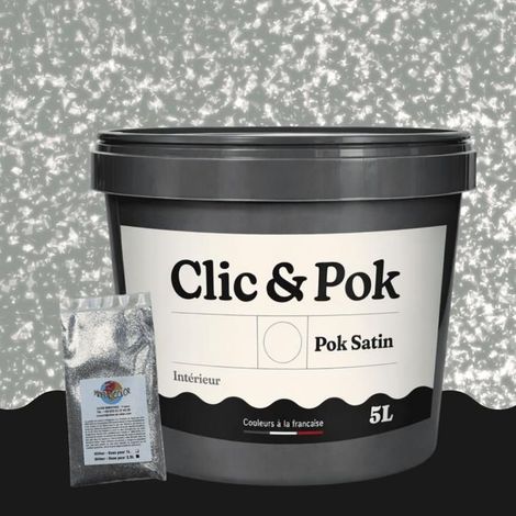 Peinture Effet Pailleté pour Murs & Plafonds - POK PAILLETTE - 5L - Vert Militaire (1/4)