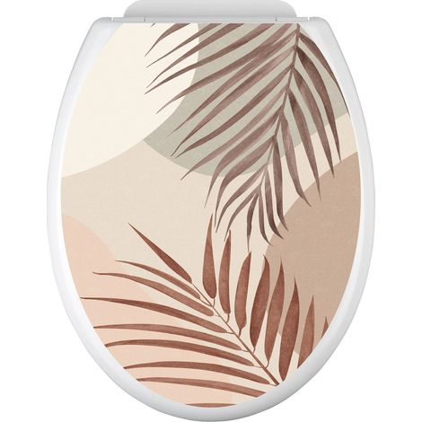 Stickers Abattant WC - Feuilles - 35x43 cm - Adhésif BRILLANT (1/2)