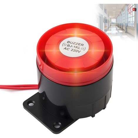 Sirène Alarme Extérieure - 1 Unité - ABS Étanche - 120dB Sonore et Lumineux - Maison et Commerce - Rouge (1/5)