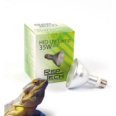 Reptech HID Metahalogen 35W UVA UVB Heizlampe + UVI-Tester (1/5)