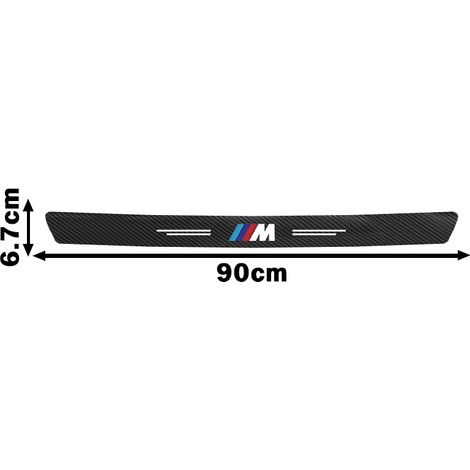 (1 pièce M) Autocollant de seuil de porte de voiture en cuir, effet fibre de carbone, anti-rayures, compatible avec BMW M et modèles suivants : F30, F20, F10, F18, F22, F01 X3, X4, F06 M3 et M5. (1/4)