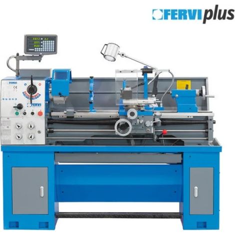 Fervi – Tour à métaux 230V 1,8 kW – Vitesse 70-2000 tr/min – Alésage 51 mm – Pour bois dur et métal – Dimensions 1820 x 800 x 1320 mm (1/5)