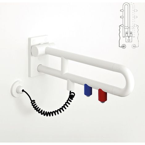 pba 01 Klappgriff drehbar,E-Taster 600mm aus Nylon