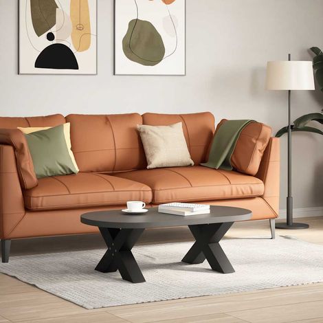 Maison Exclusive - Couchtischbeine X-Form 2 Stk. Schwarz 60x(30-3