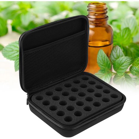 Aufbewahrungsbox für ätherische Öle, Hartschalenetui für ätherische Öle, geeignet für 5-ml-Fläschchen (schwarz) (1/5)