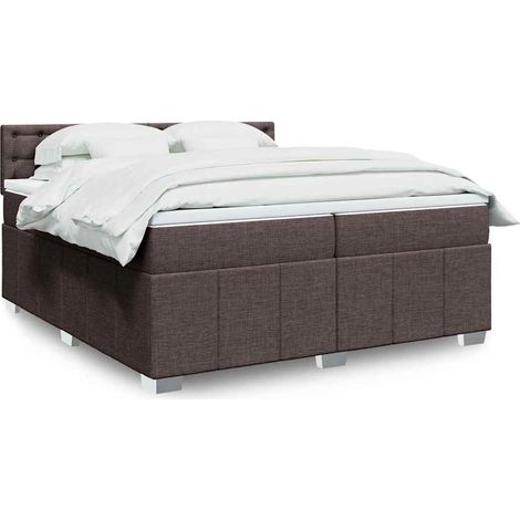 Boxspringbett mit Matratze Dunkelbraun 200x200 cm Stoff (1/5)