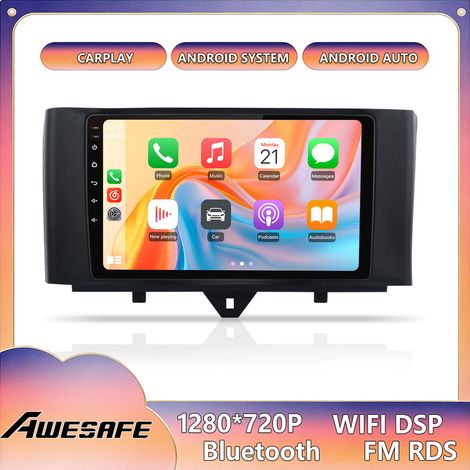 AWESAFE Autoradio Android 13 per Mercedes Benz Smart (2011-2015) 2GB+32GB 9'' Schermo Touch CarPlay GPS Bluetooth Android Auto (1/5)
