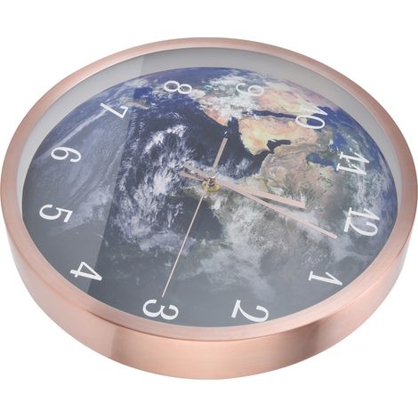 Innovative, geräuschlose LED-Wanduhr mit Sprachsteuerung und Beleuchtung, Roségold (1/5)