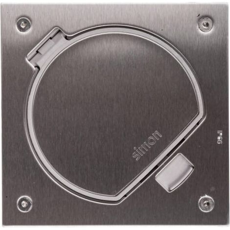 Caja de empotrar Simon Connect KSE IP66 con tapa, sin toma de corriente, de acero inoxidable KSE0/23/72