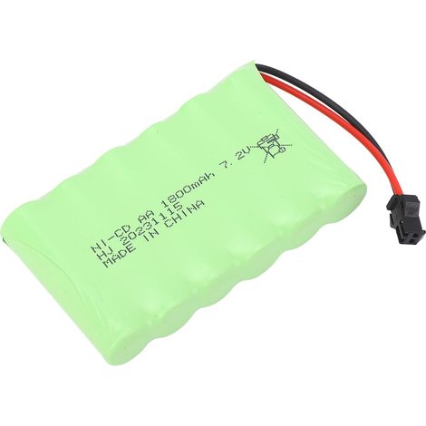 Batterie lithium rechargeable 7,2 V 1800 mAh avec connecteur SM 2P noir, légère, pour voitures RC (batterie de remplacement). (1/5)