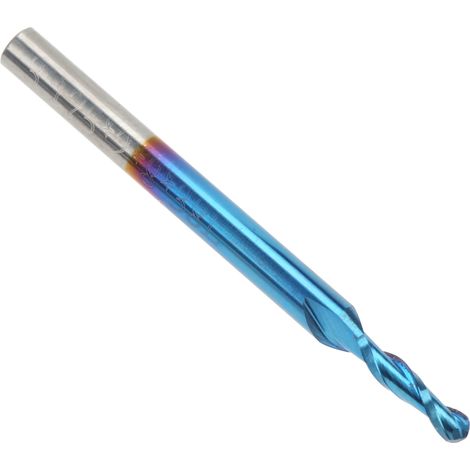 Fraise à bout sphérique avec revêtement bleu, 3,175 x 3,175 x 17 mm
