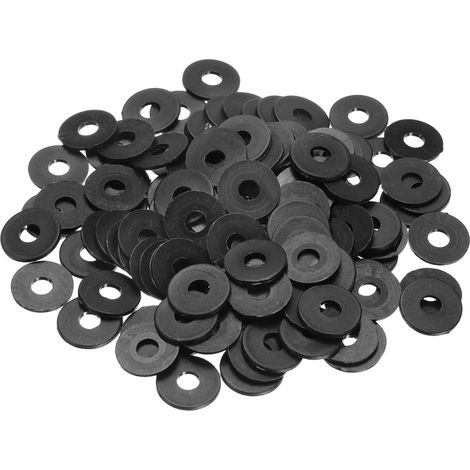 Rondelle Plate En Nylon M4, 125 Pcs 4mm Alésage 12mm Diamètre Extérieur 1mm Épaisseur Joint D'Étanchéité En Plastique Espaceur Pour Vis Fixation Brides Robinet Tuyaux Vannes, Noir (1/5)