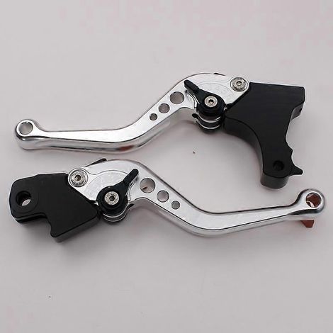Levier de frein et cornet de guidon en alliage d'aluminium modifié pour moto BMW F800R F700GS F650GS (poignée courte argentée) (1/5)
