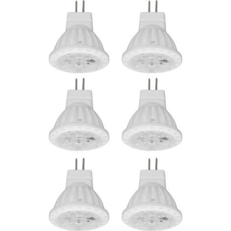 Jeffergarden Ampoule LED MR11 4W GU4 à double broche, variable 360lm, lampe pour passerelle, jardin, zones paysagères, lumière blanche 220V, 6000K, 6 pièces