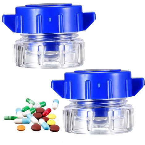Lot de 2 broyeurs de comprimés, broyeur portable, mini-pulvérisateur de comprimés, broyeur/coupe-comprimés, pour petits et grands comprimés (1/5)