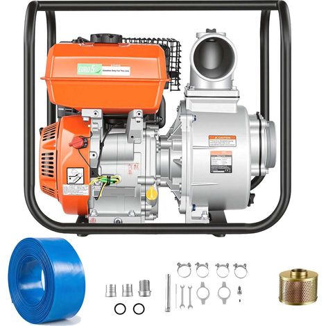 Mophorn Benzinbetriebene Wasserpumpe 158 GPM, 2-Zoll-Schmutzwasserpumpe mit 7-PS-Motor, tragbar, inklusive 7,62 m Förderschlauch & Gusseisenlaufrad, ideal für Bewässerung, Entwässerung (1/5)