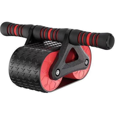Rouleau abdominal à rebond automatique — Équipement de fitness pour hommes et femmes — Courroie silencieuse — Avec tapis de genoux — Appareil d'exercices abdominaux