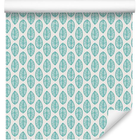 Papel pintado clásico de hojas delicadas de estilo retro para salón y dormitorio, 50x1000 mm. (1/5)