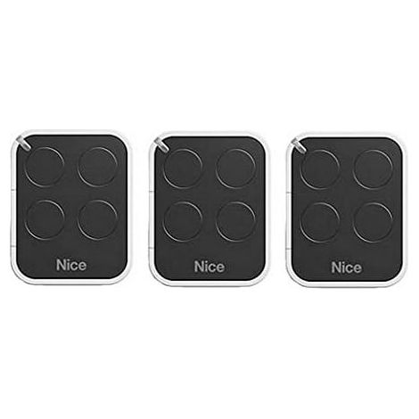 Lot de 3 Télécommande Nice Era ON4E ON4 – Émetteur Portail et Porte de Garage – 4 Canaux, Fréquence 433,92 MHz, Noir/Blanc – Compatible Motorisation Nice (1/3)