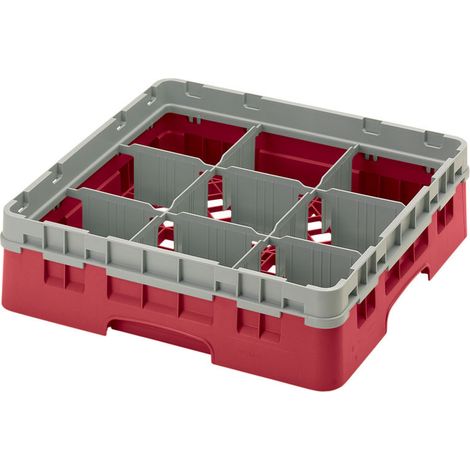 Casiers de lavage - 9 compartiments verres - Haut max 9.2 cm - 50 x 50 x 14.3 cm - Lot de 5 - Cambro