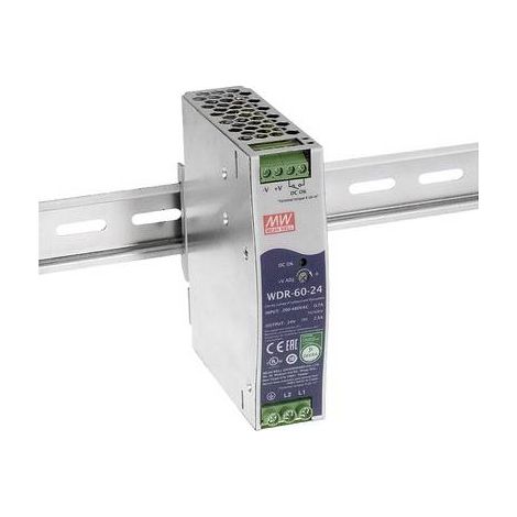 Mean Well WDR-60-5 Alimentatore per guida DIN 5 V/DC 10 A 50 W Num. uscite:1 x Contenuto 1 pz.