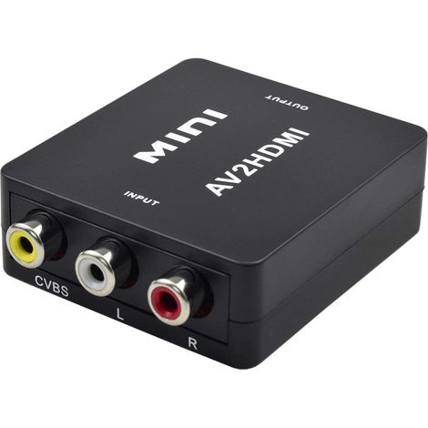 Convertisseur AV vers HDMI, adaptateur audio/vidéo mini BCC RCA Composite CVBS AV vers HDMI compatible 1080p pour PC/TV/PS3/DVD Blu-ray (1/3)