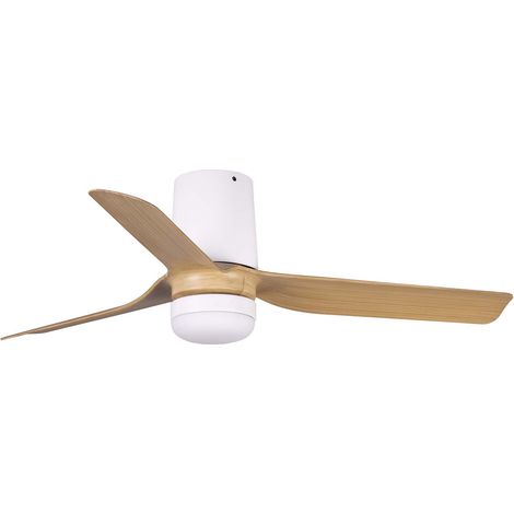Ventilateur de plafond DC Mini Punt Tub Blanc-Érable avec LED