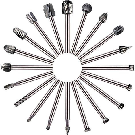20 HSS-Fräser für Rotationswerkzeuge, ideal für Dremel und anderes Heimwerkerzubehör, Holzbearbeitung und Gravur. (1/5)