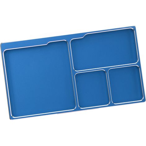 Plateau magnétique en alliage d'aluminium pour modélisme RC, avec support de rangement pour outils, couleur bleue. (1/5)