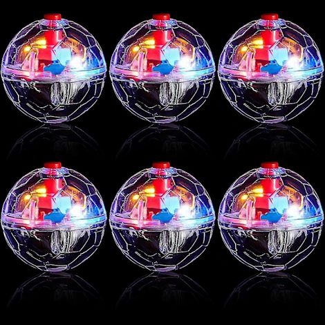 Balle interactive lumineuse pour animaux de compagnie, chasseuse de fantômes, multicolore avec lumières clignotantes et chat, lot de 6 (1/5)